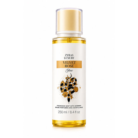 Zyras Luxury Velvet Rose Glow Fragrance Mist with Shimmer – 250 ml