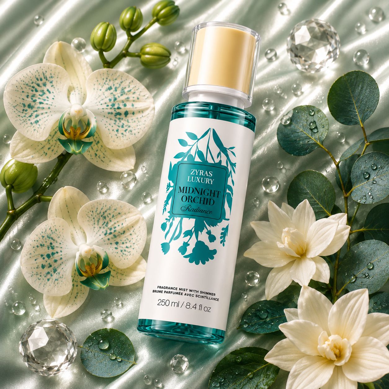 ZYRAS LUXURY Midnight Orchid Radiance Fragrance Mist with Shimmer – 250 m