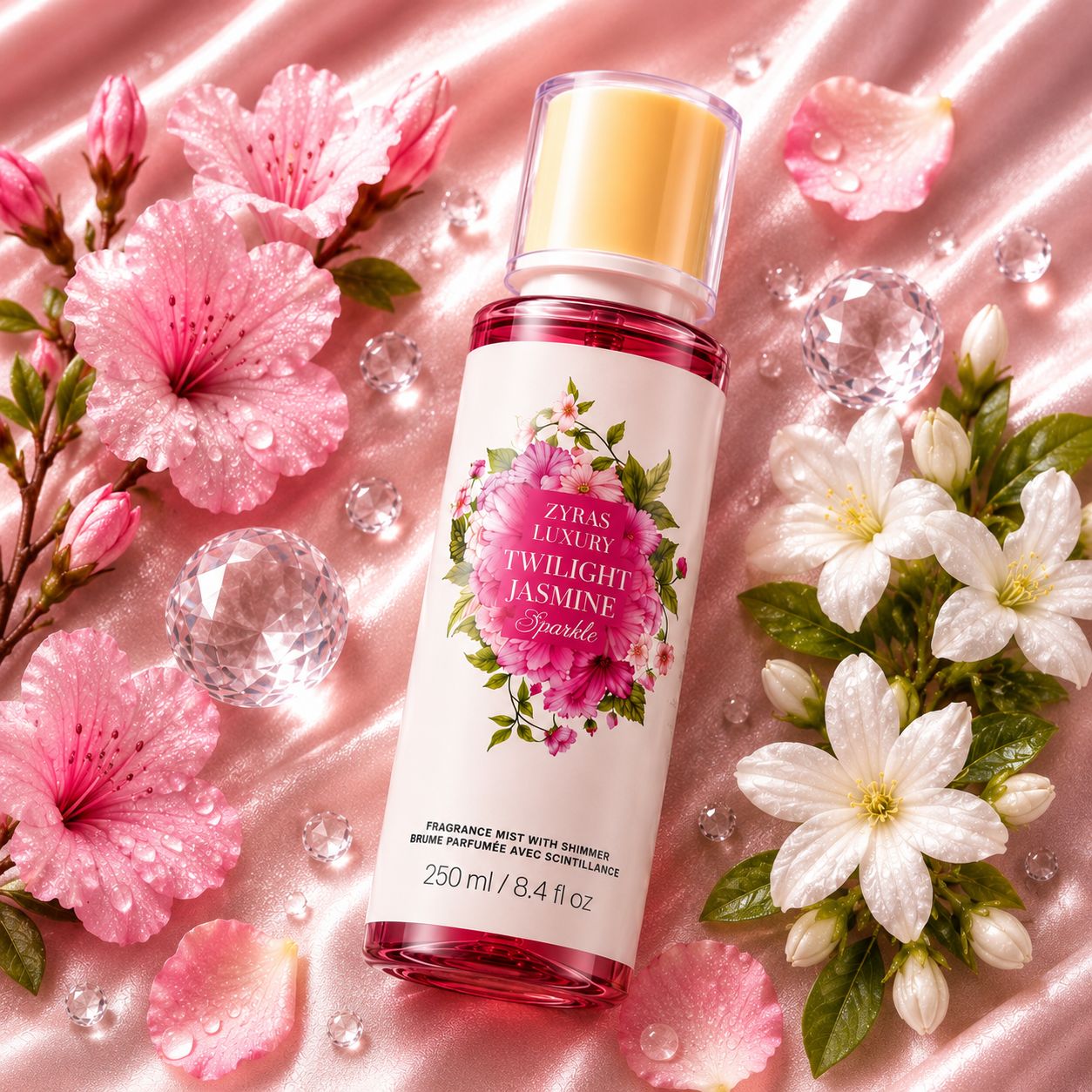 ZYRAS LUXURY Twilight Jasmine Sparkle – Fragrance Mist with Shimmer, 250ml