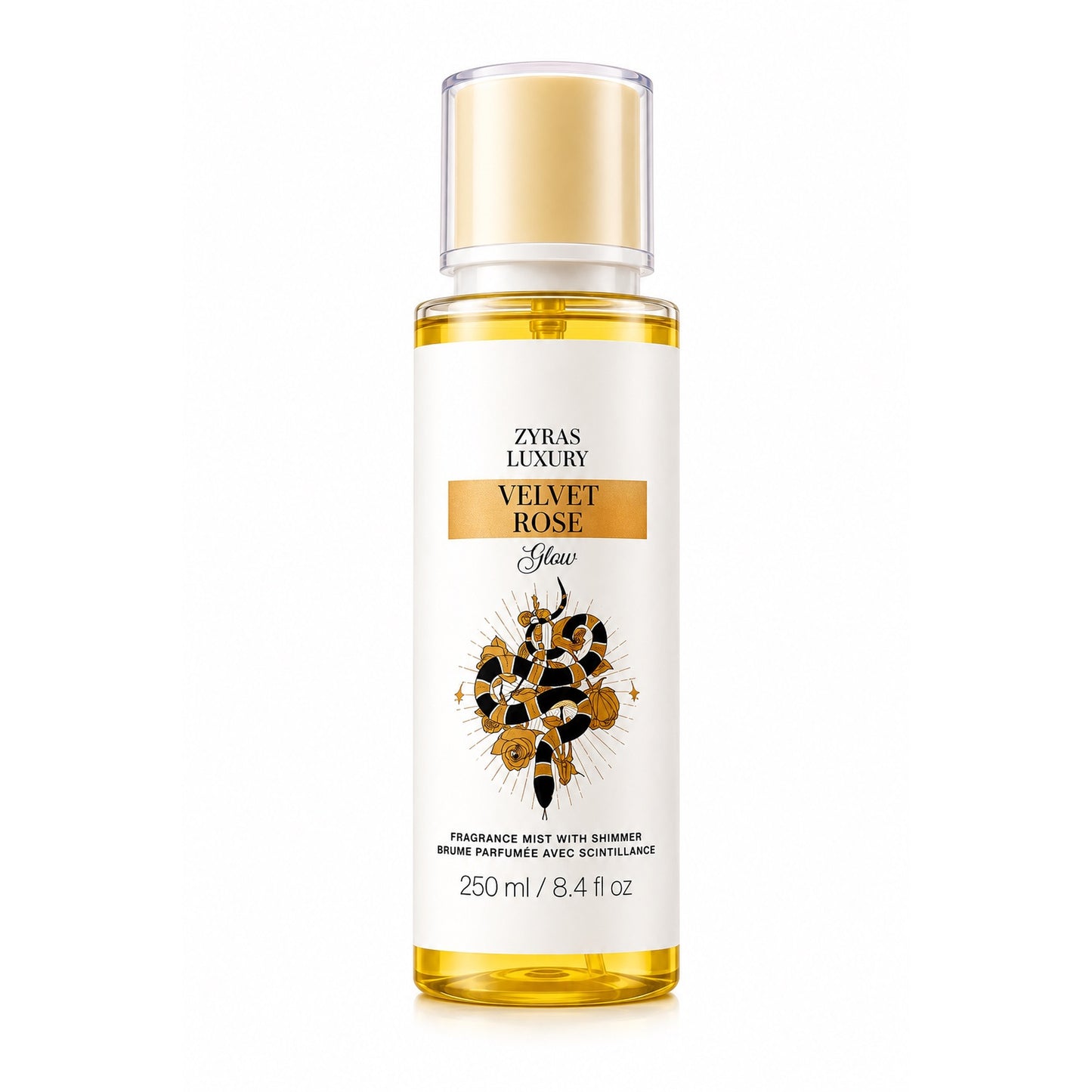 Zyras Luxury Velvet Rose Glow Fragrance Mist with Shimmer – 250 ml