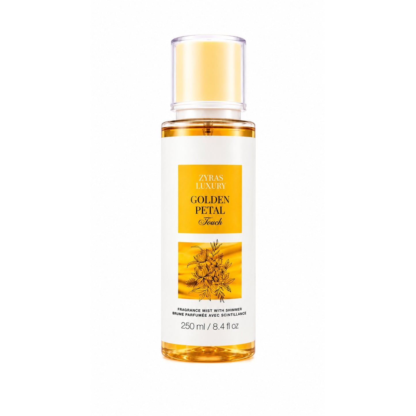 ZYRAS LUXURY Golden Petal Touch – Fragrance Mist with Shimmer | 250 ml