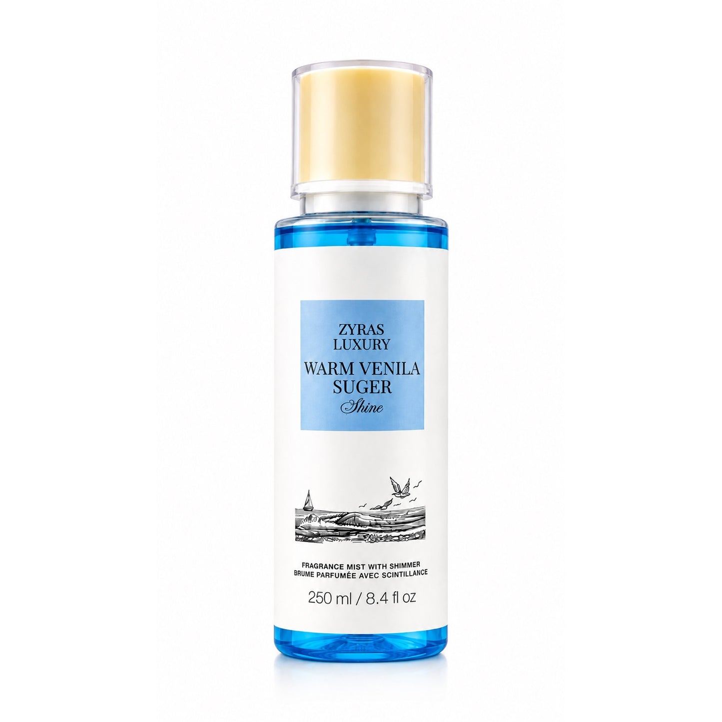 ZYRAS LUXURY Warm Vanilla Sugar Shine Fragrance Mist with Shimmer – 250ml