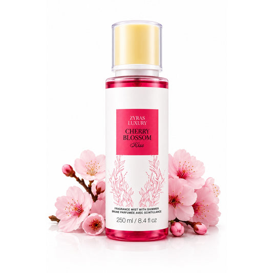 ZYRAS LUXURY Cherry Blossom Kiss Fragrance Mist with Shimmer – 250 ml