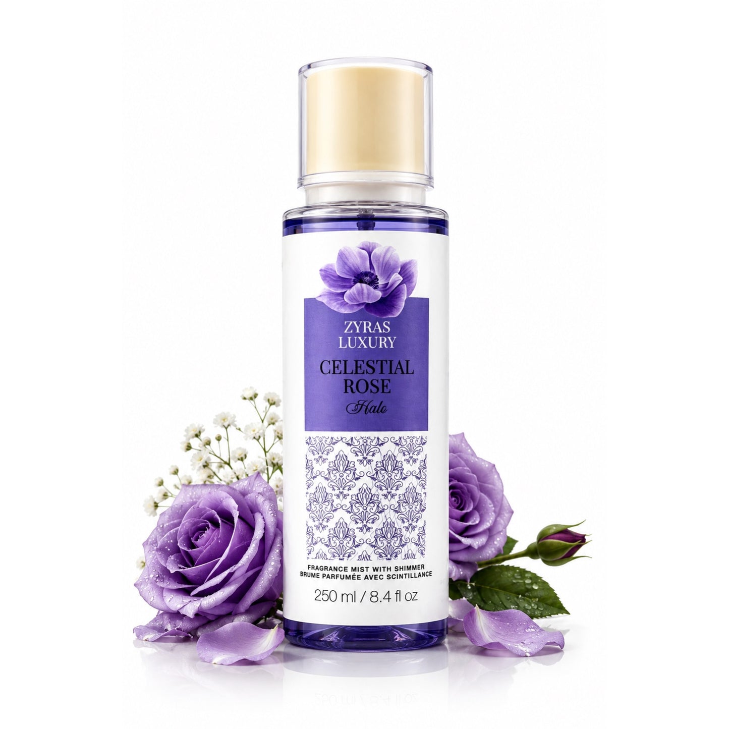 ZYRAS LUXURY Celestial Rose Halo – Shimmer Fragrance Mist | 250 ml